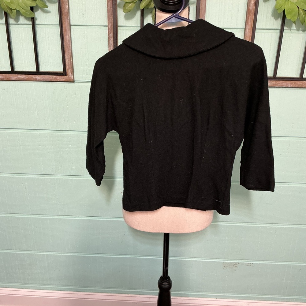 Julius Garfinckel & Co. Vintage Black Wool Jacket | Cropped | Size S (Est.)